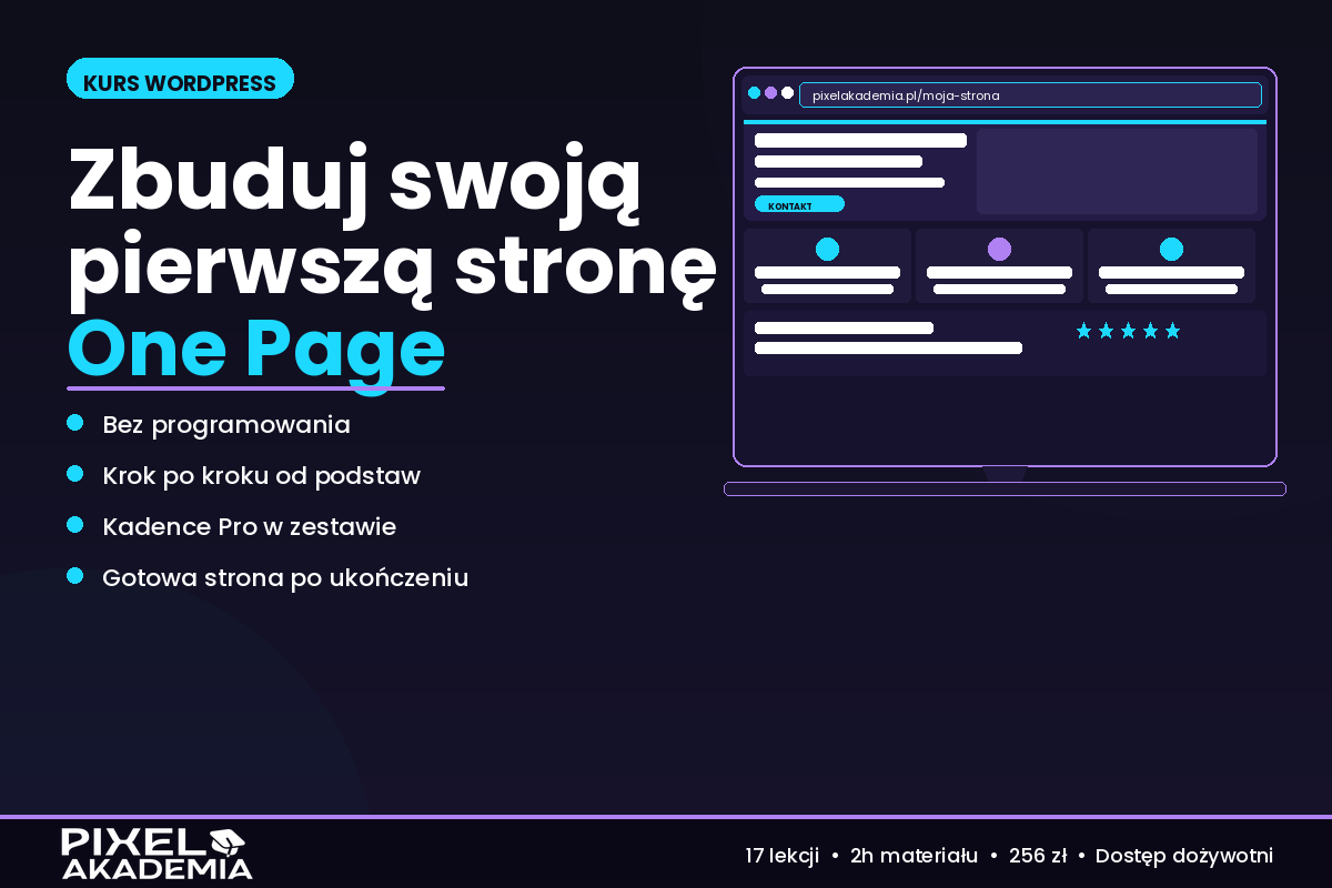 Zbuduj swoją pierwszą stronę One Page